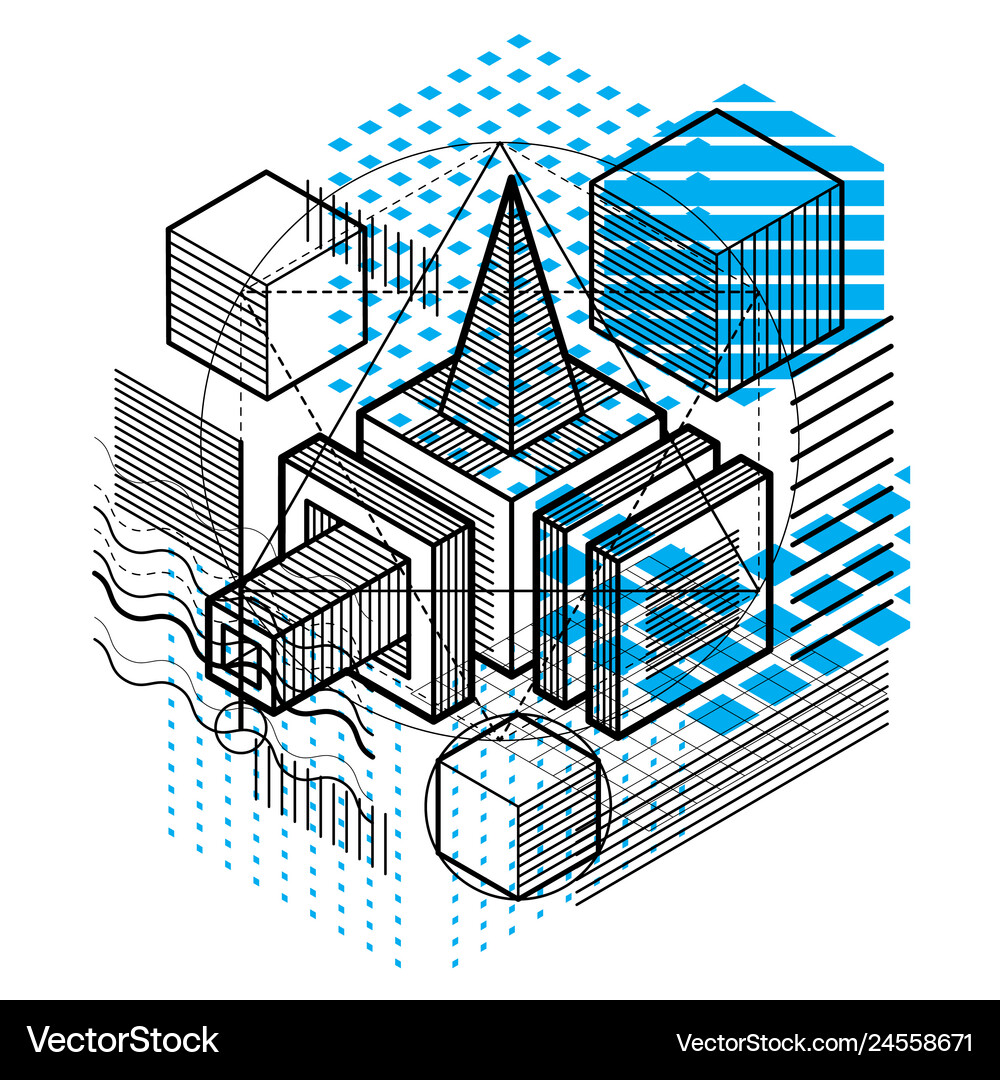 Isometric abstract background with lines Vector Image