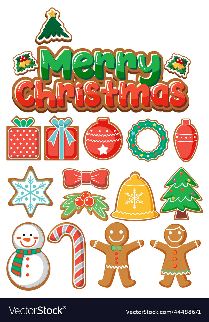 Merry christmas banner with ornaments vector image Merry christmas banner with ornaments