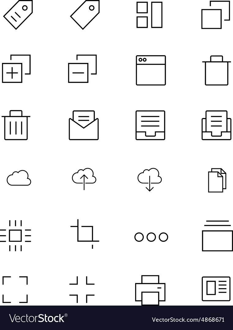 Mobile App Icons - Line Style