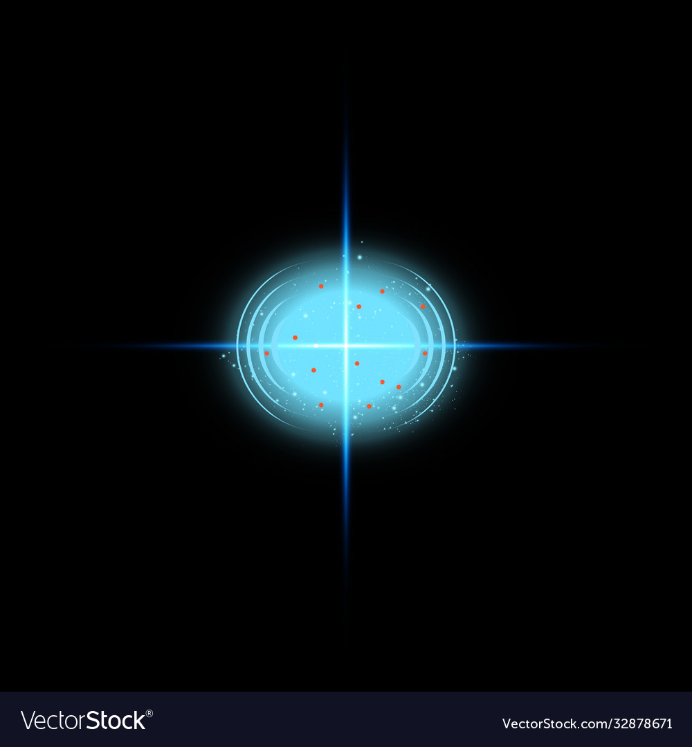 Neon target isolated game interface element vector image Neon target isolated game interface element