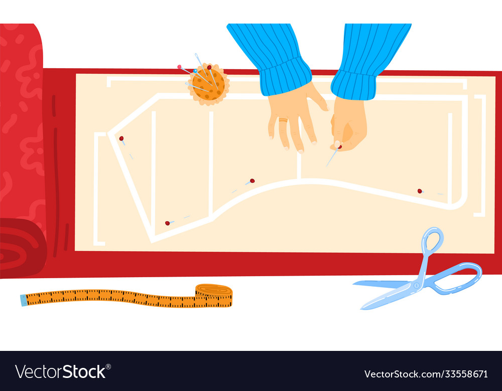 Tailoring work design set Vector Image Tailoring work design set