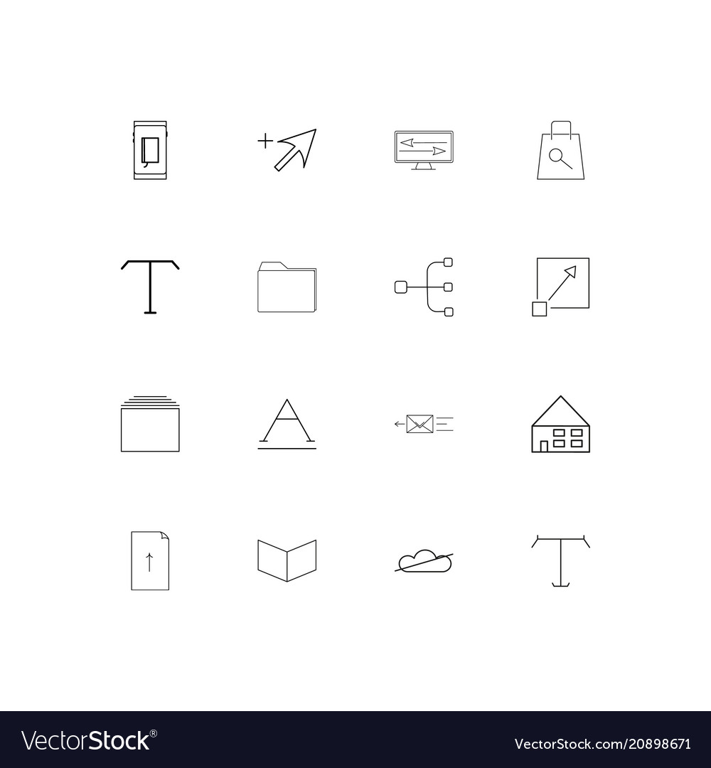 Web linear thin icons set outlined simple