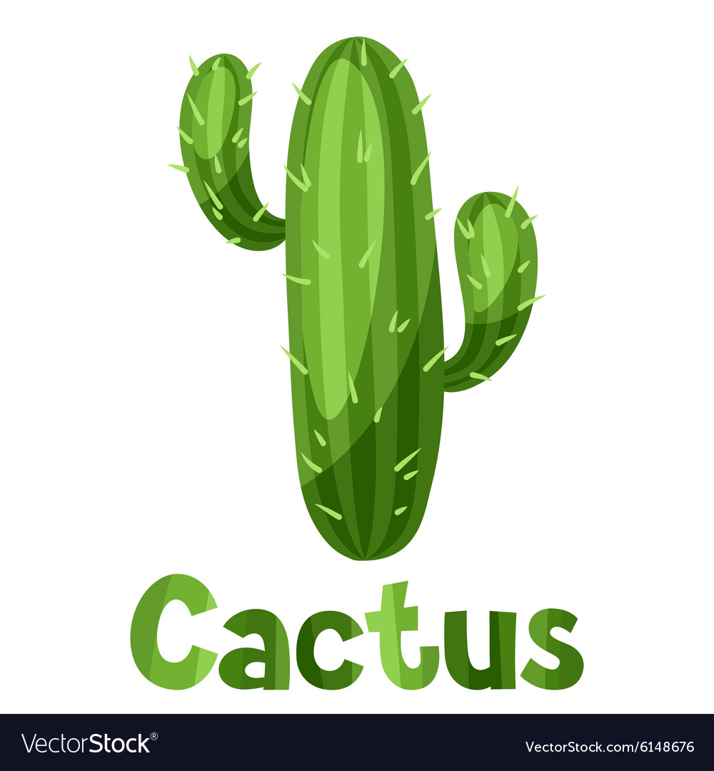 Abstract stylized cactus and text background