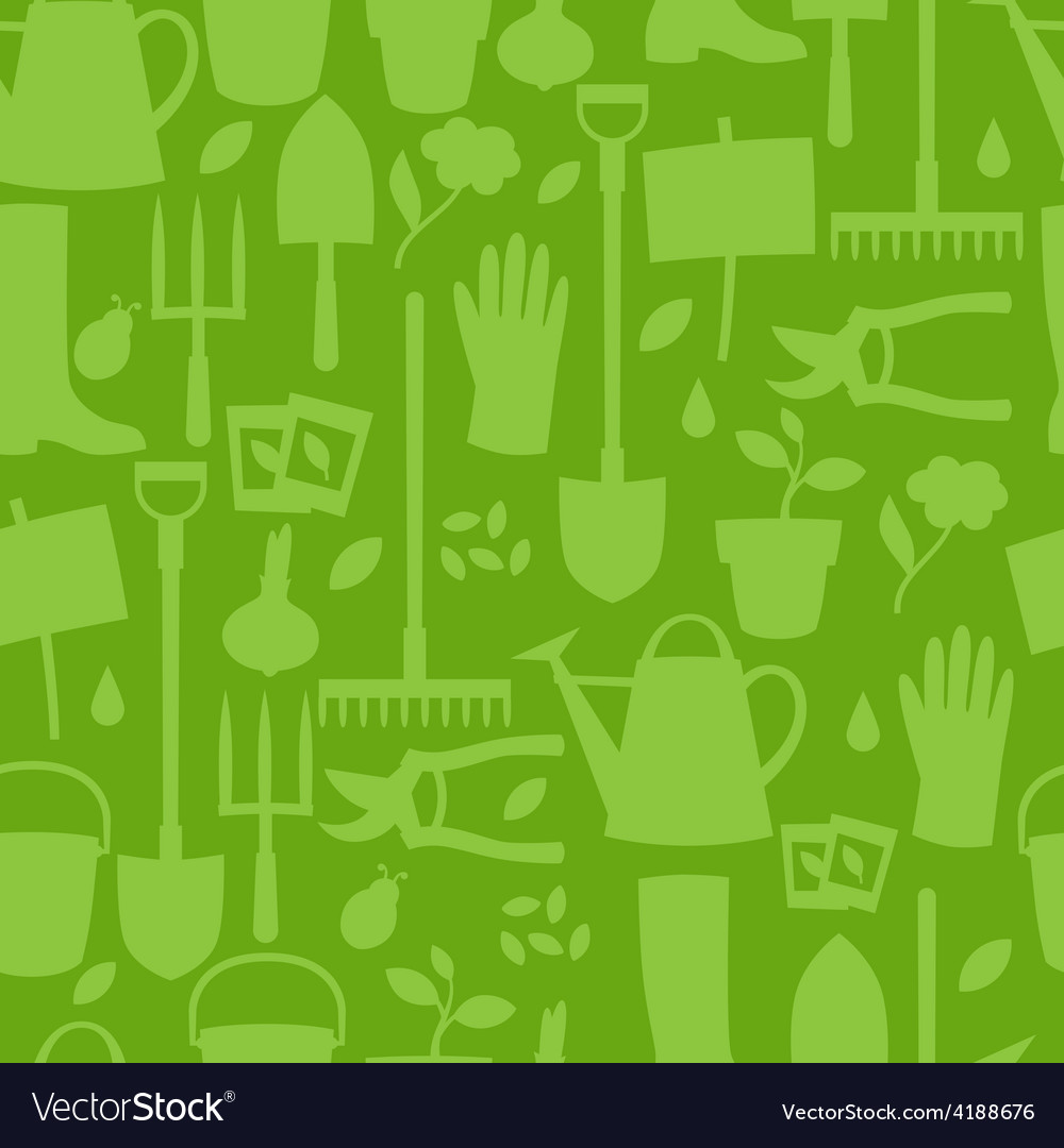 Background with garden design elements and icons