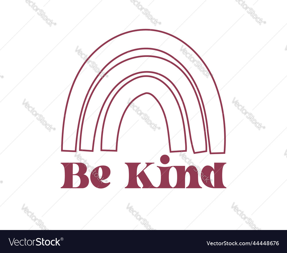 Be Kind Inspirational Kindness Quote Retro Rainbow