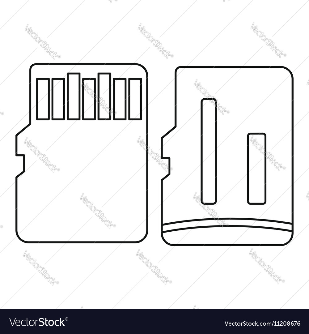 Outline beautiful memory card icon Royalty Free Vector Image