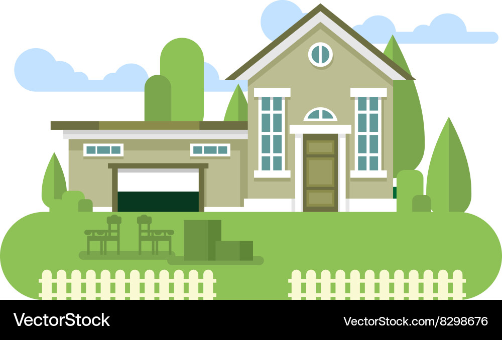 Building home flat Royalty Free Vector Image - VectorStock