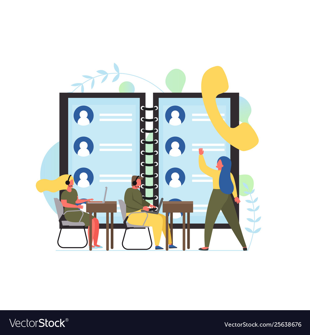 Contact center flat style design