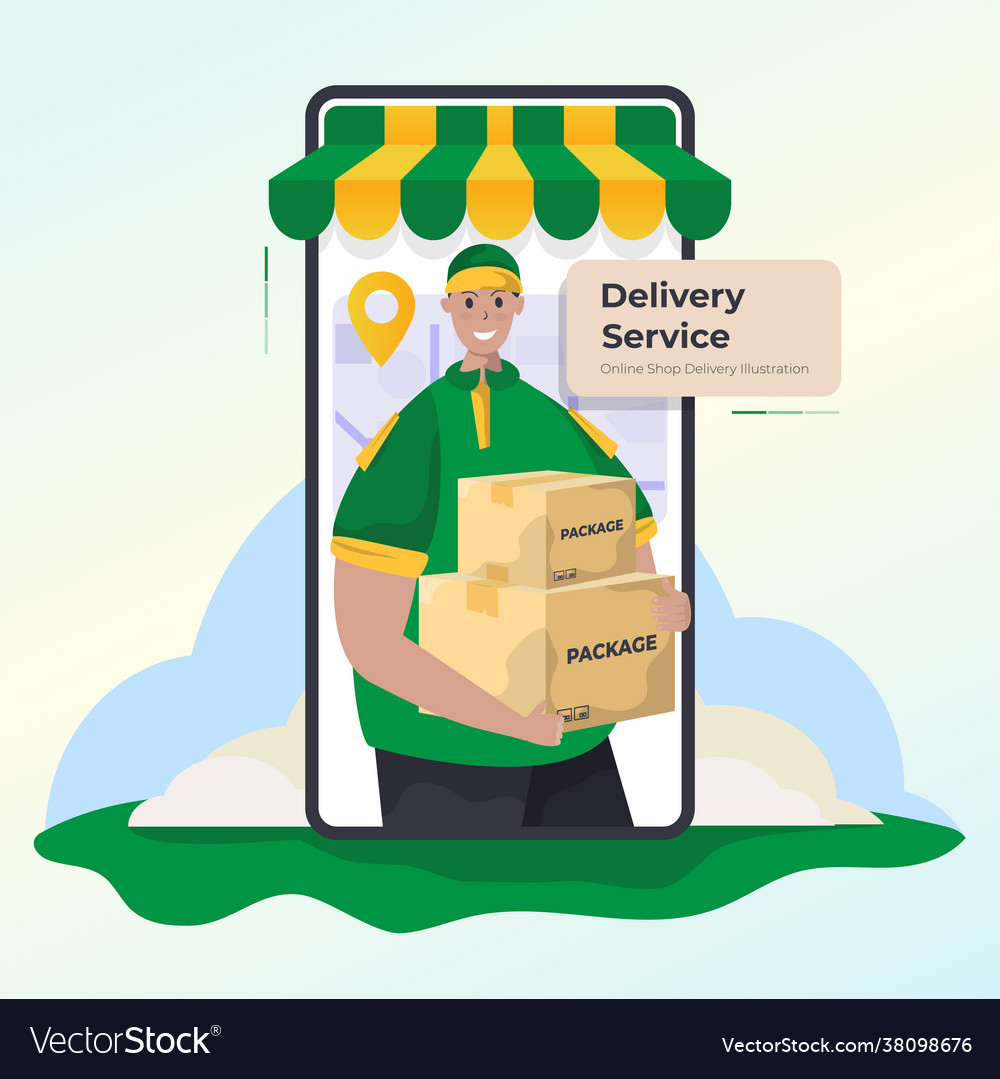 Courier package online shop delivery