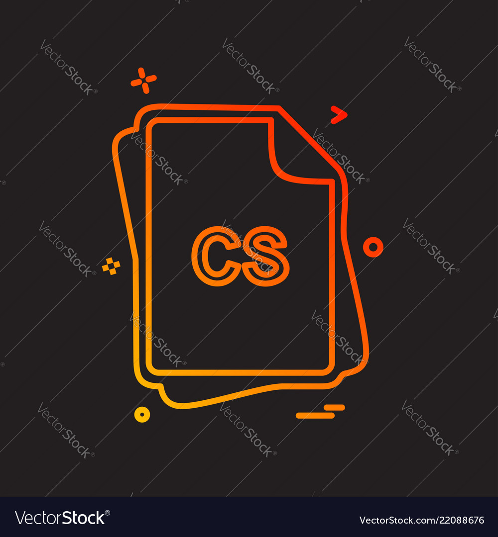 Cs file type icon design vector image Cs file type icon design