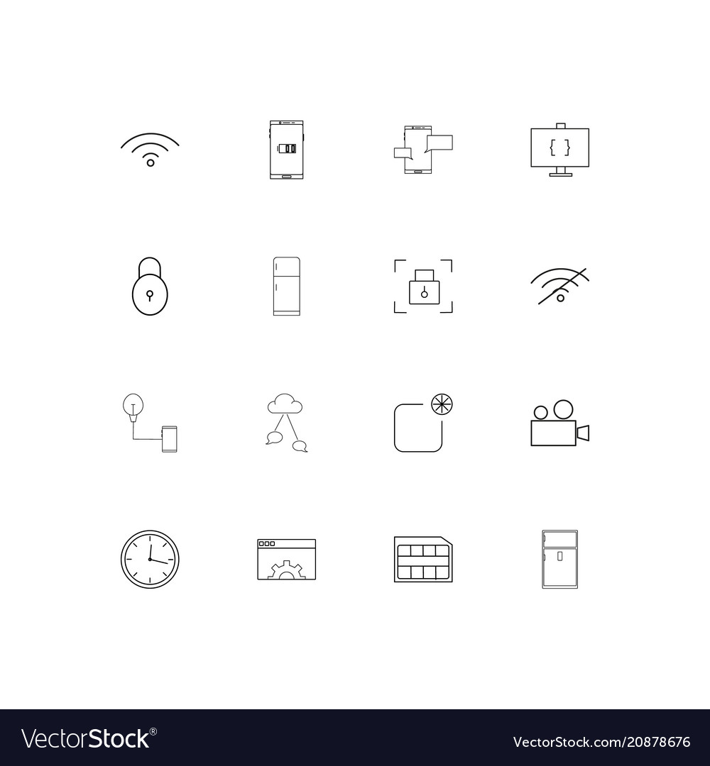 Devices linear thin icons set outlined simple