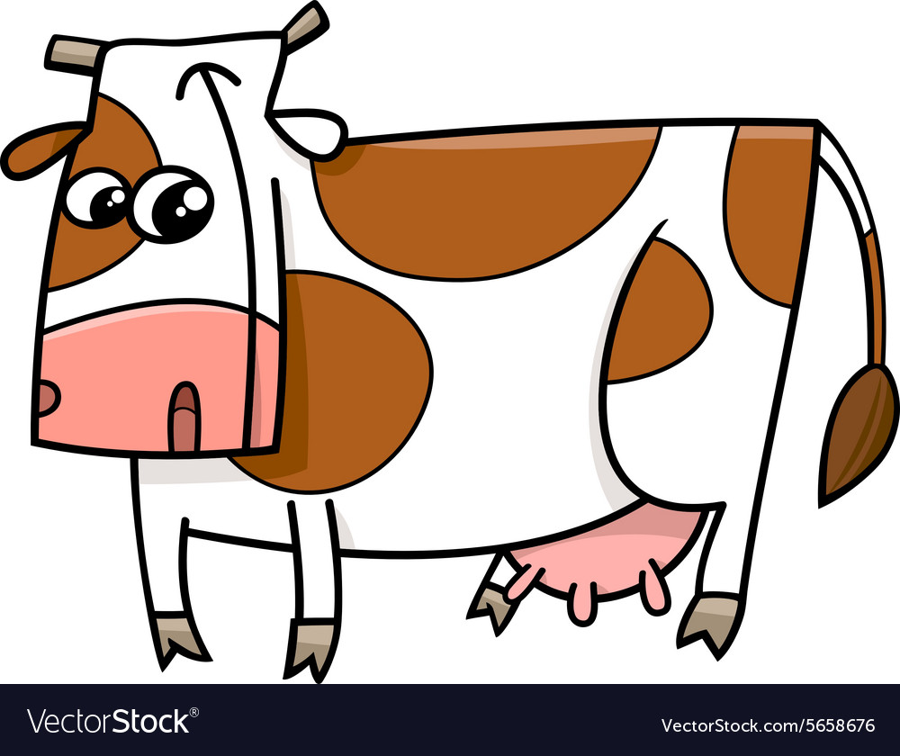 Farm cow cartoon Royalty Free Vector Image - VectorStock