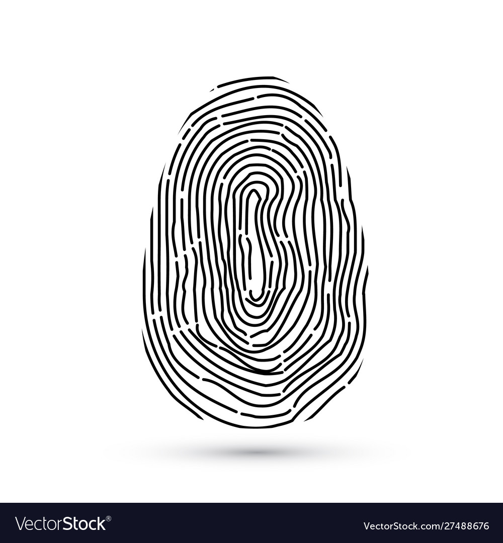 Fingerprint icon isolated on write with shadow Vector Image Fingerprint icon isolated on write with shadow