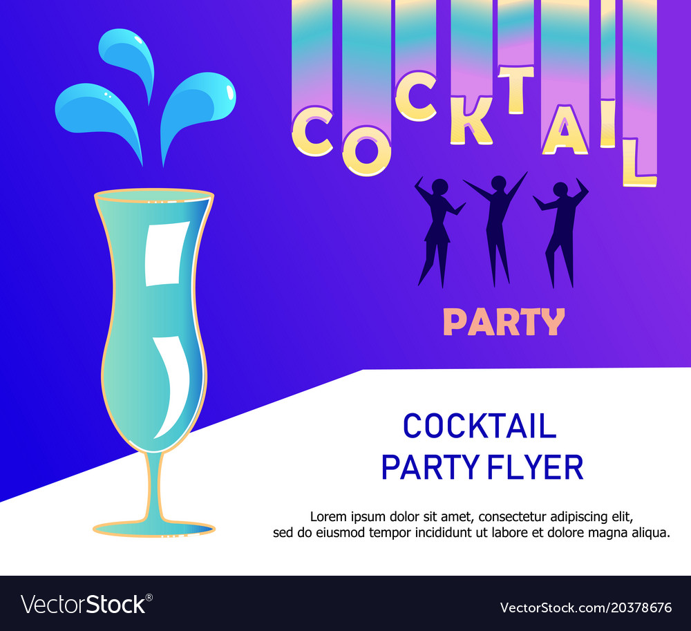 Flyer for night cocktail party