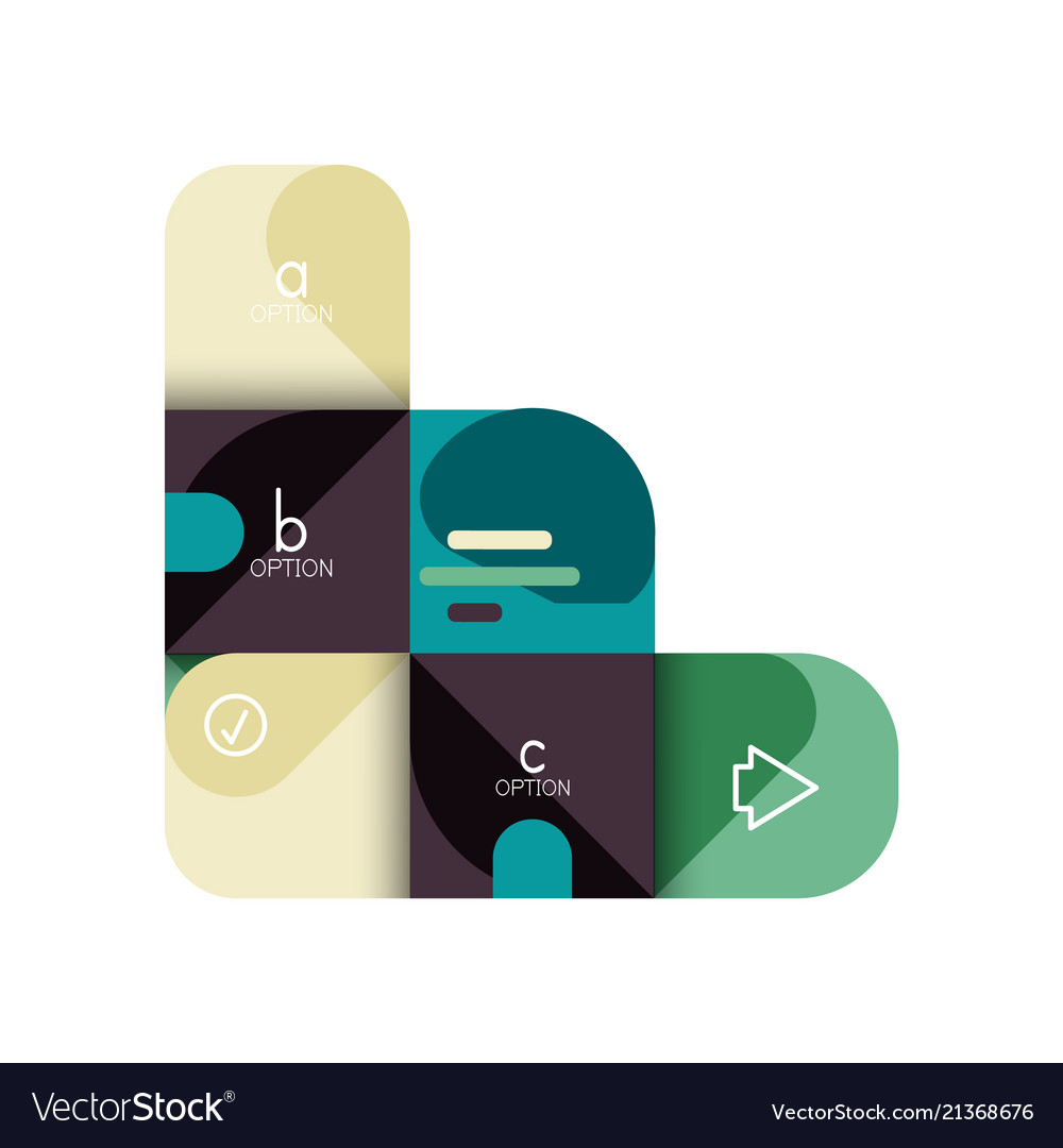Infographics option and step by in rounded