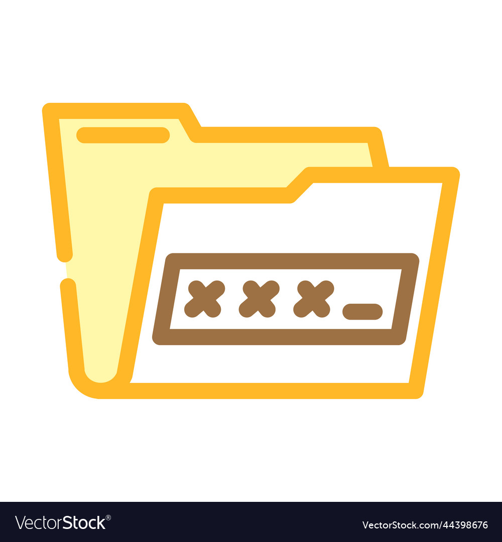Lock folder color icon vector image Lock folder color icon