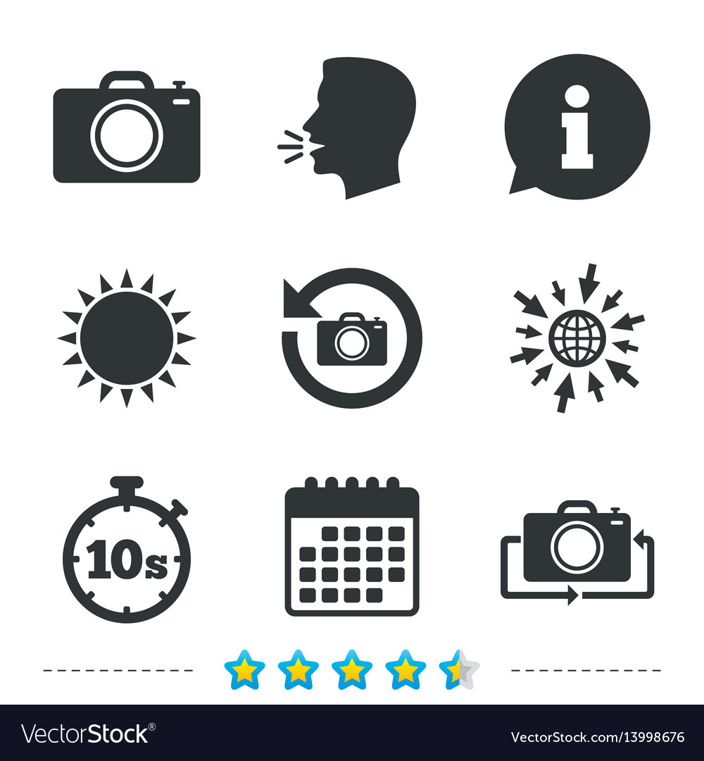 Photo camera icon flip turn or refresh signs