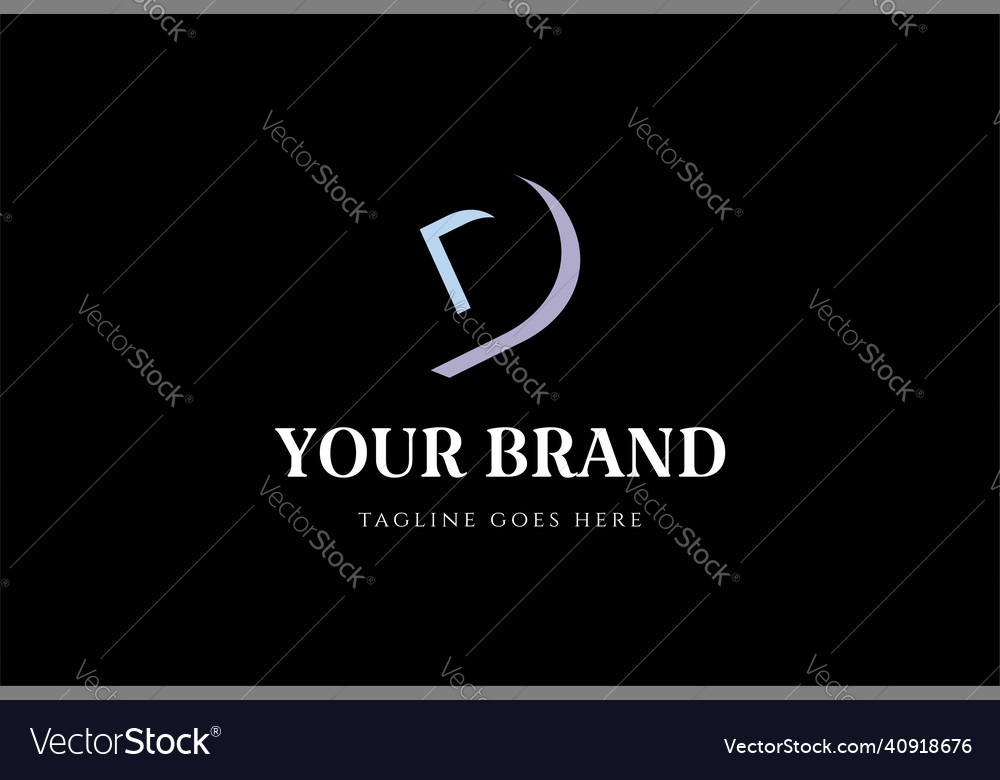 Simple minimalist initial letter d with negative Vector Image Simple minimalist initial letter d with negative