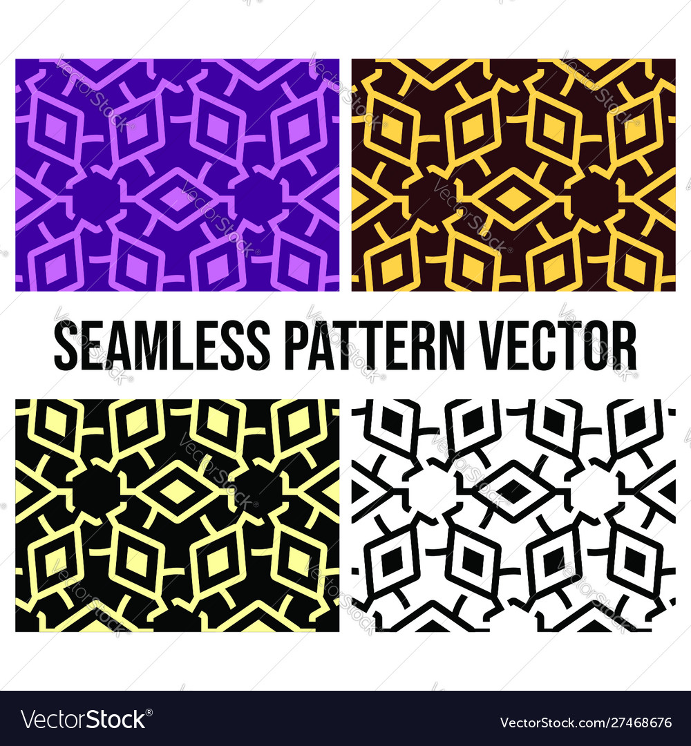 Snowflake seamless pattern with 4 color