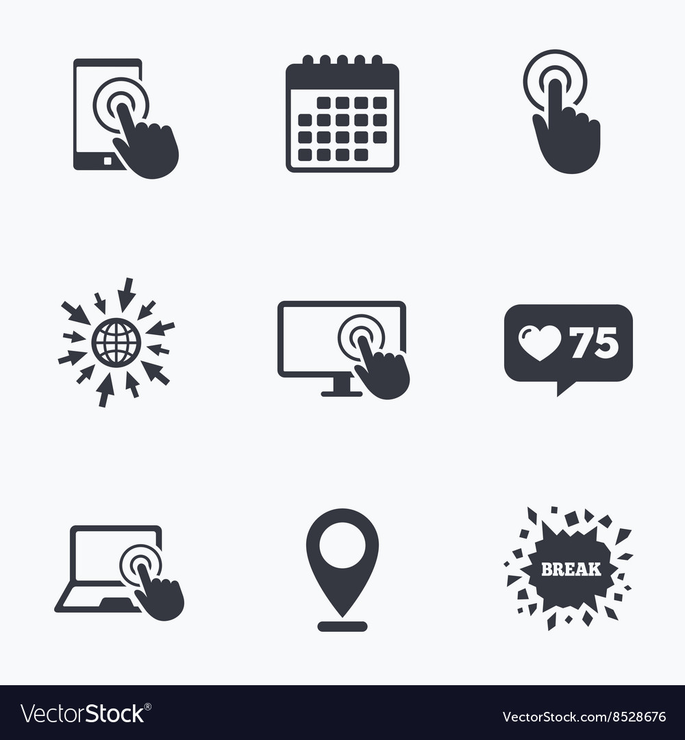 Touch screen smartphone hand pointer symbols