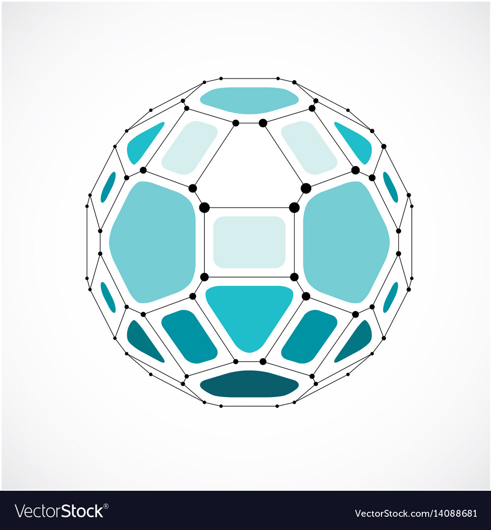 3d digital wireframe spherical object made using