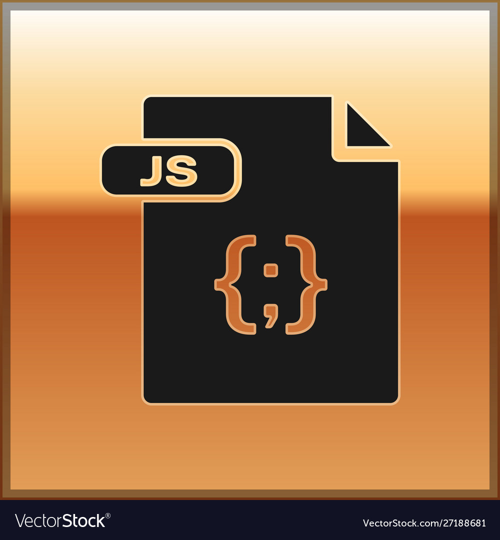 Black js file document download button icon vector image Black js file document download button icon