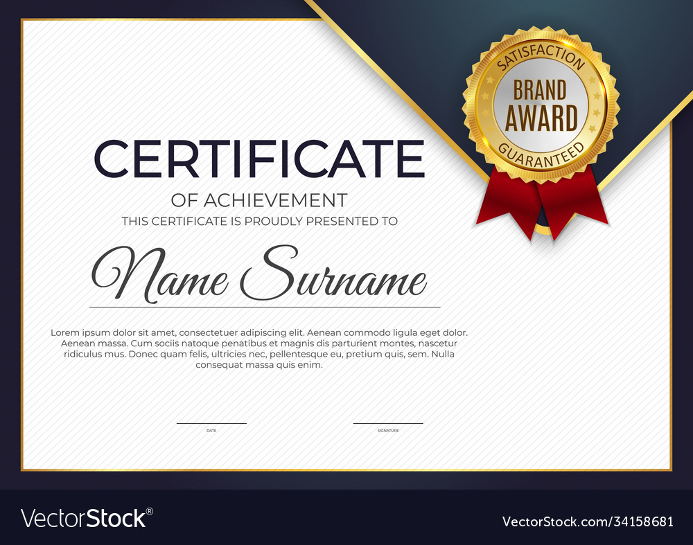 Certificate diploma template background Royalty Free Vector