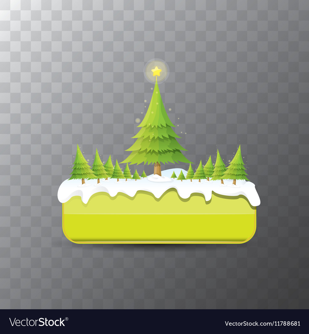 Christmas green button with tree