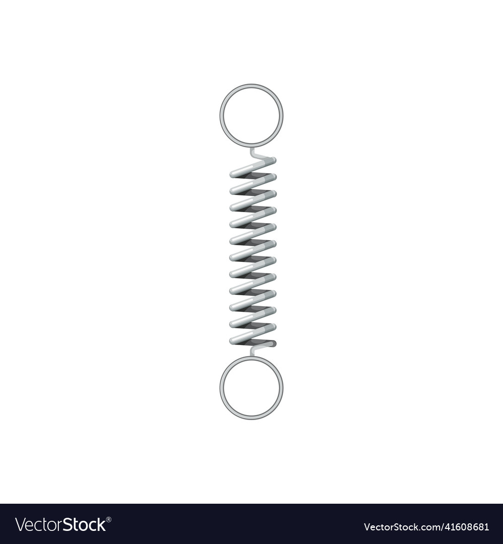 Coil spring tension object with round hole isolate vector image Coil spring tension object with round hole isolate