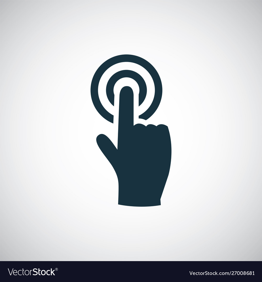 Finger touch screen icon simple flat element