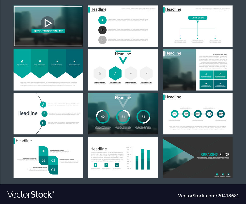 Green bundle infographic presentation template Vector Image