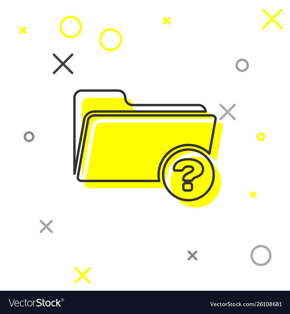 Grey unknown directory line icon isolated vector image Grey unknown directory line icon isolated