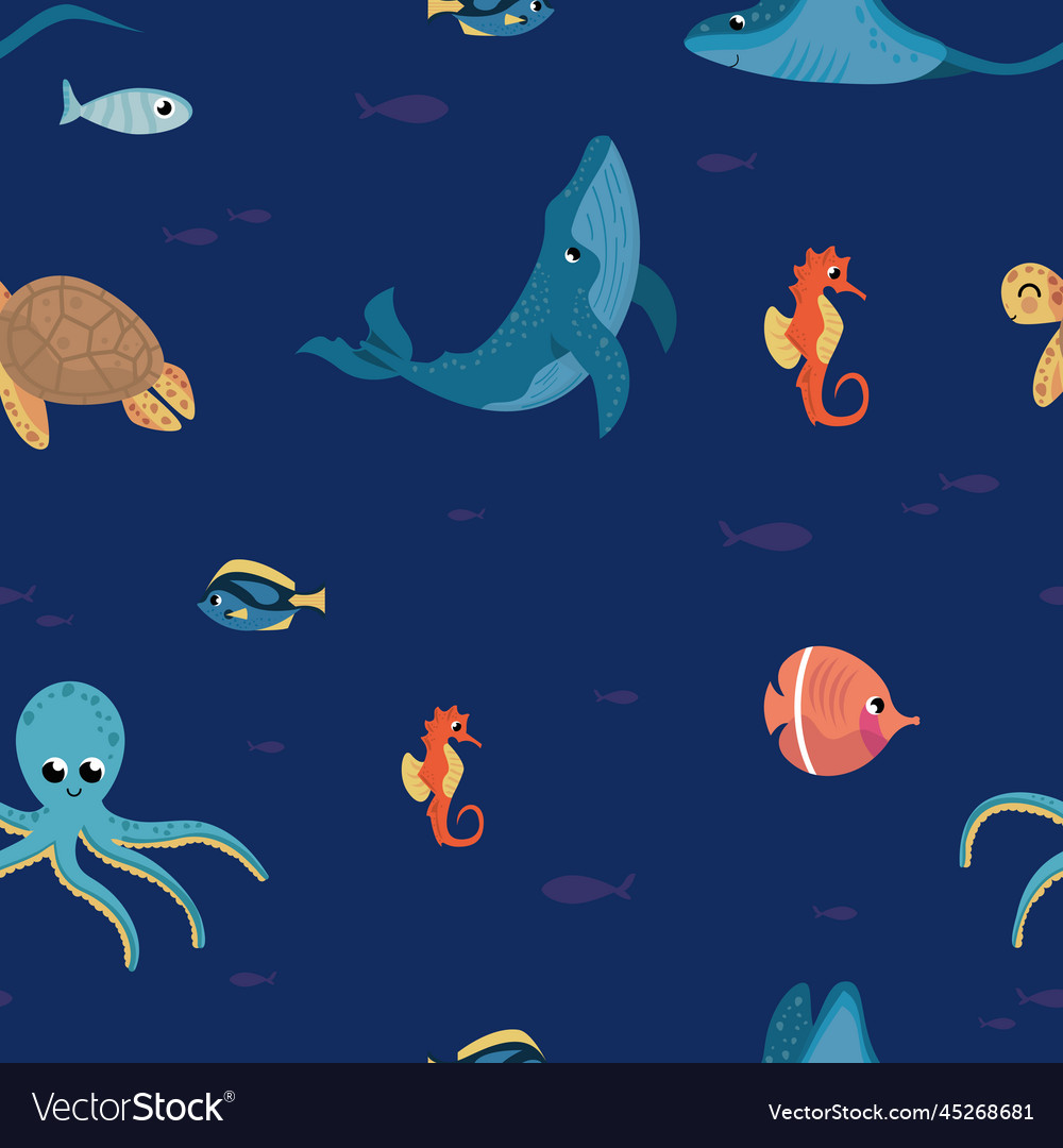 Group of sealife animals