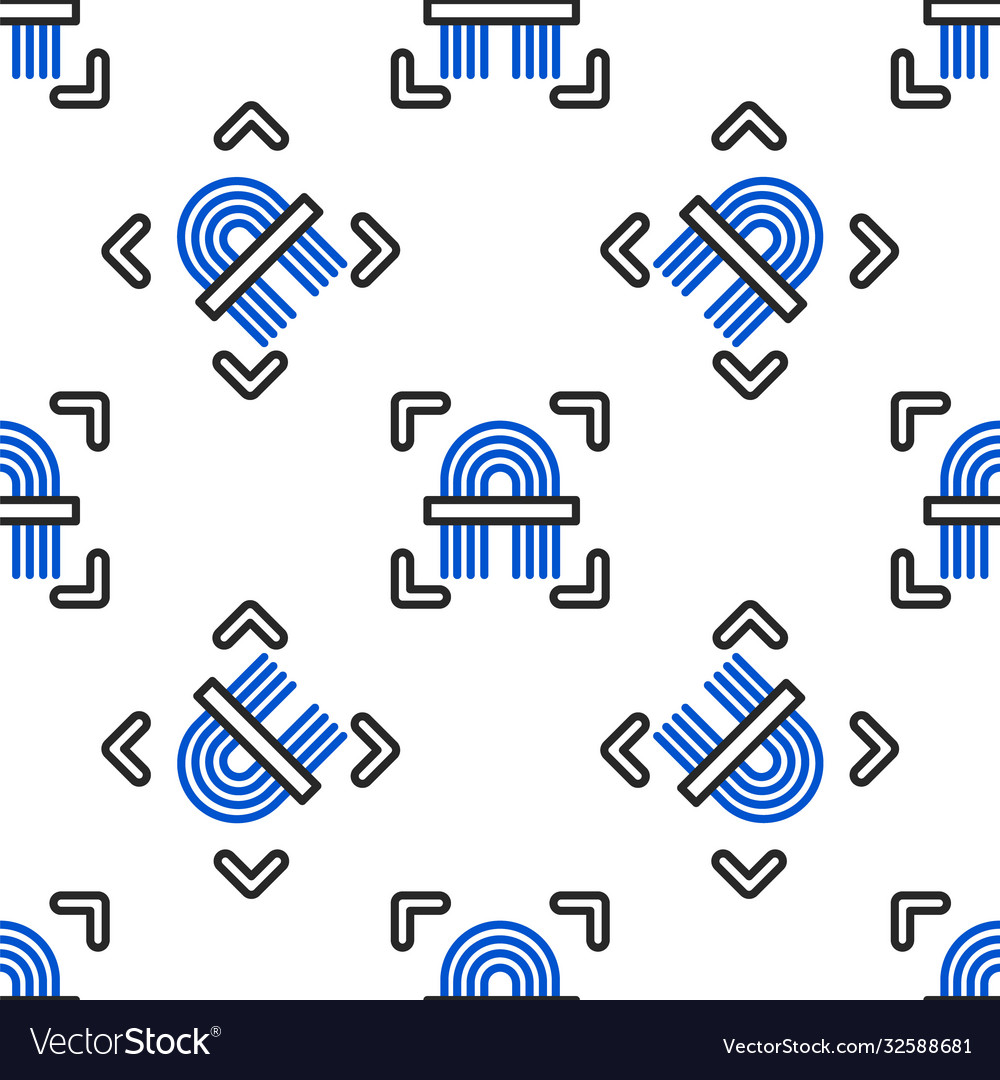 Line fingerprint icon isolated seamless pattern