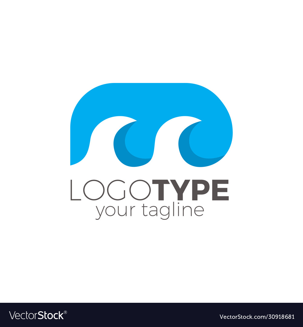 M Wave Logo - Modern Water Symbol