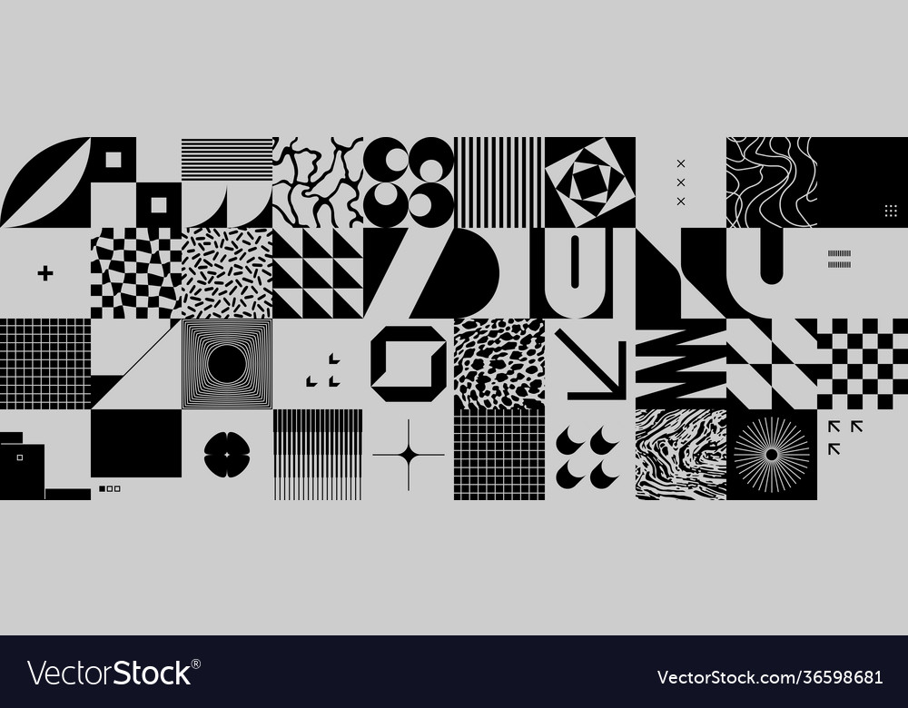 Monochrome abstract pattern design vector image Monochrome abstract pattern design