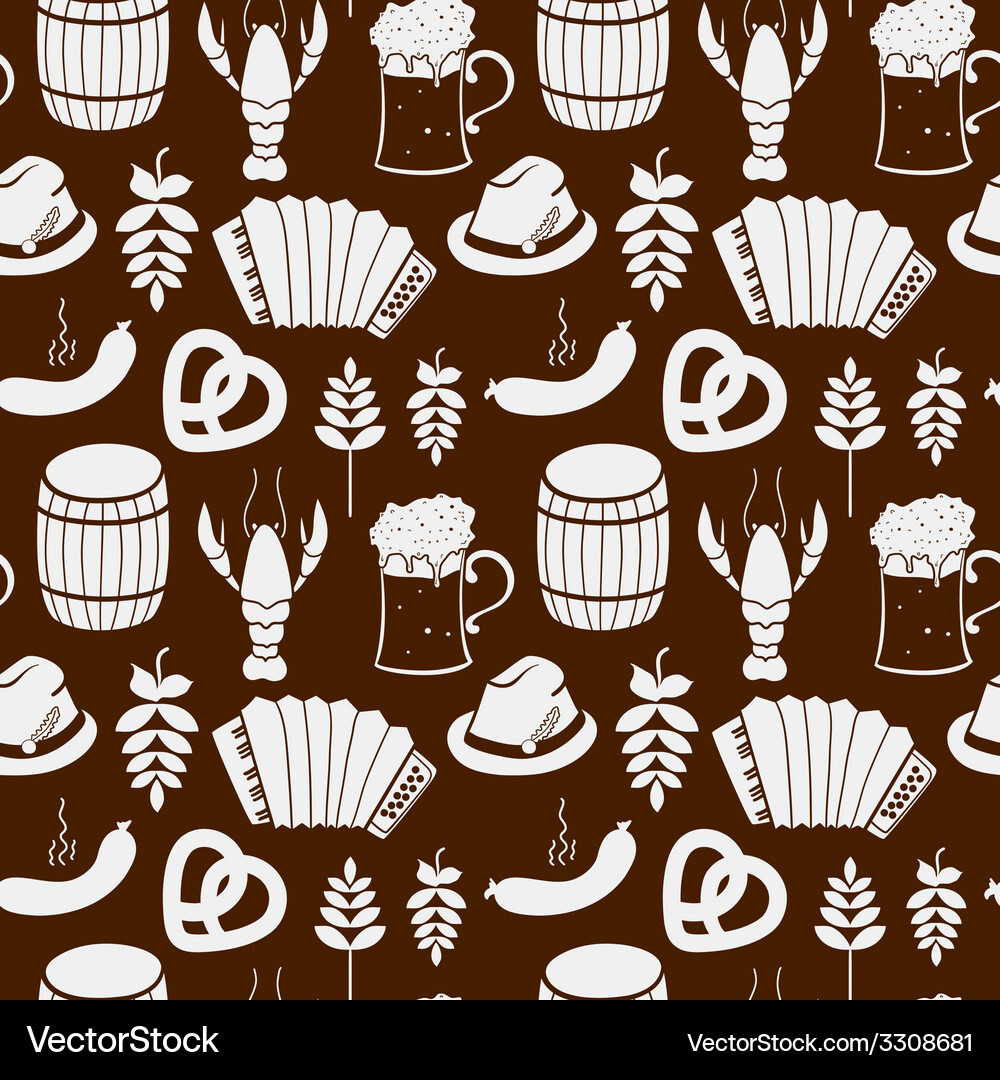 Oktoberfest seamless pattern Royalty Free Vector Image