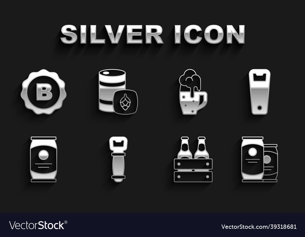 Set Flaschenöffner Bierdose aus Flaschen vector image Set Flaschenöffner Bierdose aus Flaschen