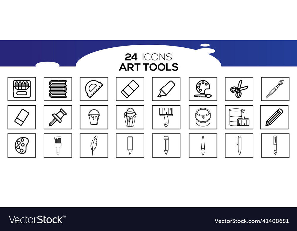 Simple set of tools related line icons