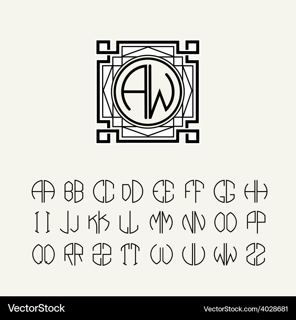 Template letters to create monograms Royalty Free Vector