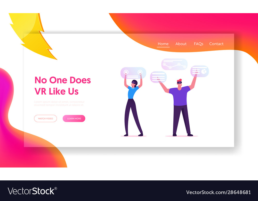 Virtual augmented reality website landing page