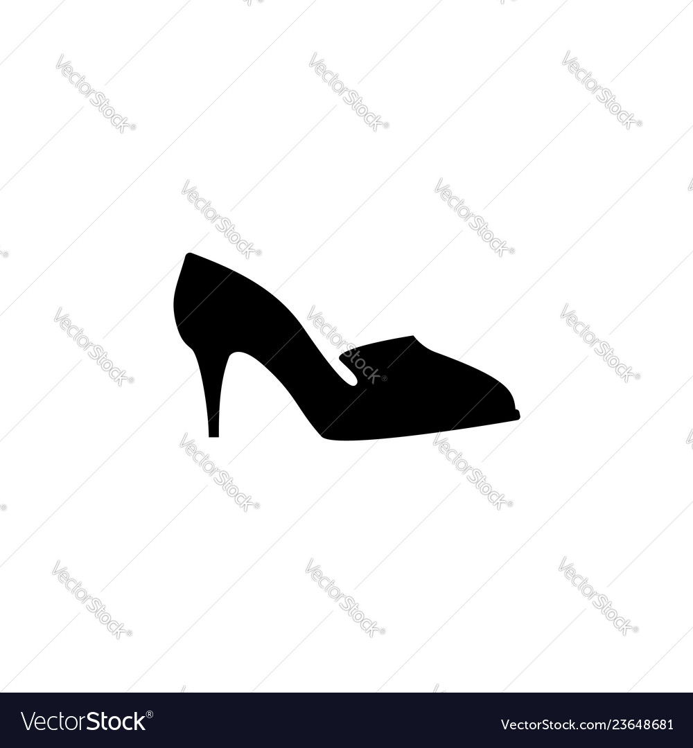 Women high heel shoes icon black on white