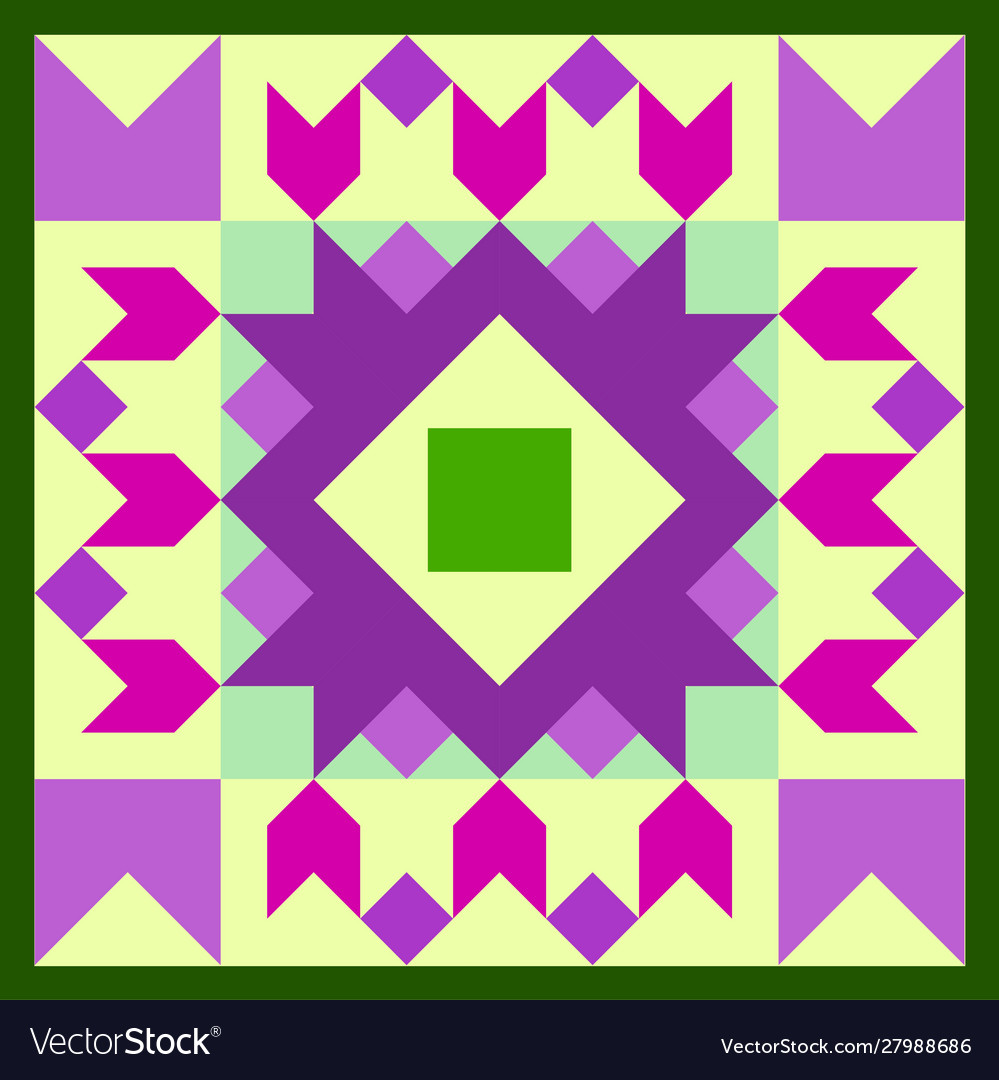 Barn Quilt Pattern Amish Patchwork Design Vector Image