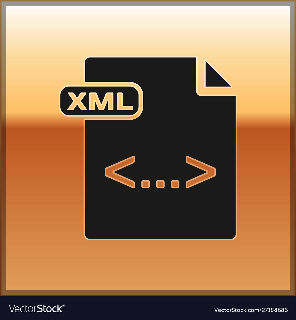 Black xml file document download button icon vector image Black xml file document download button icon