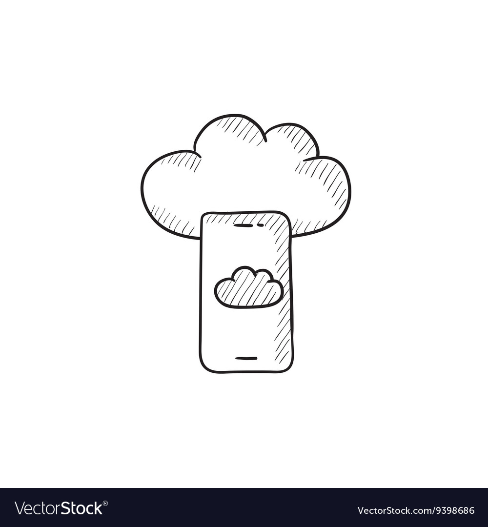 Cloud computing sketch icon