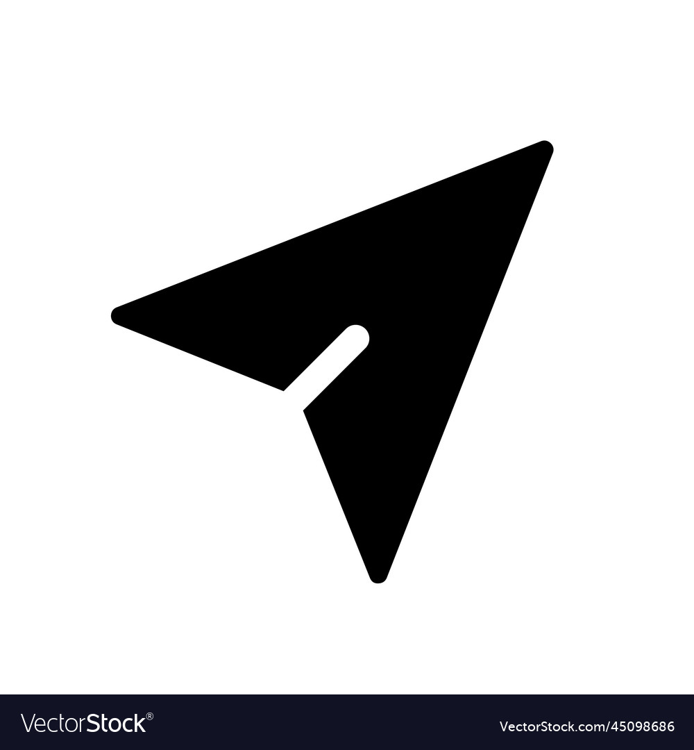 Cursor arrow pointer black glyph ui icon vector image Cursor arrow pointer black glyph ui icon