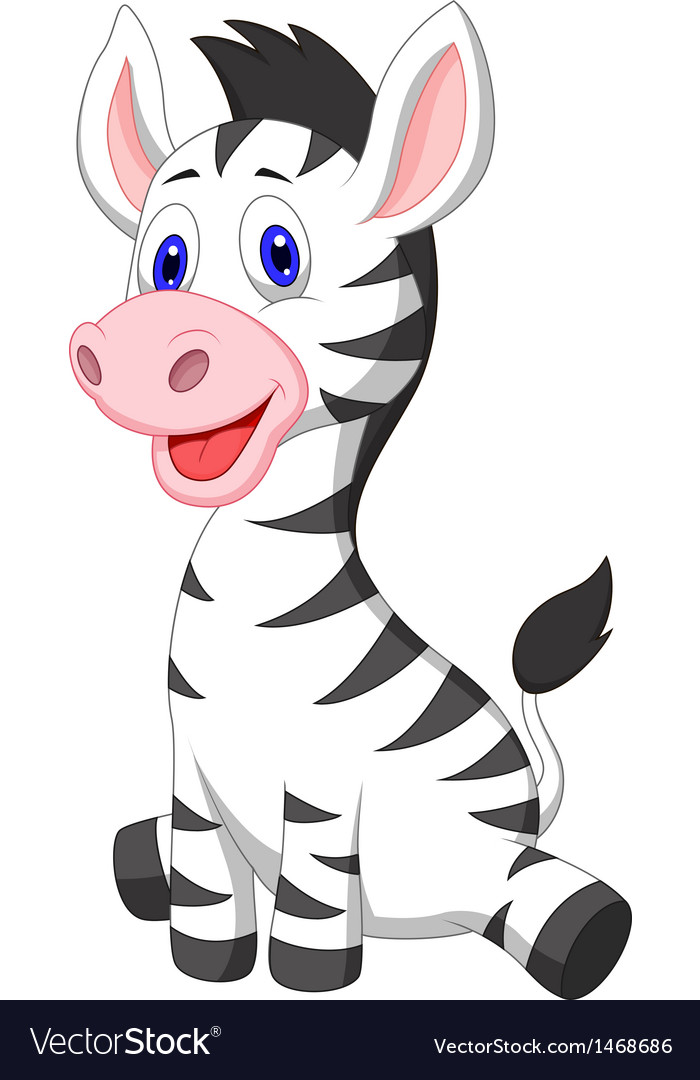 Download Cute baby zebra cartoon Royalty Free Vector Image