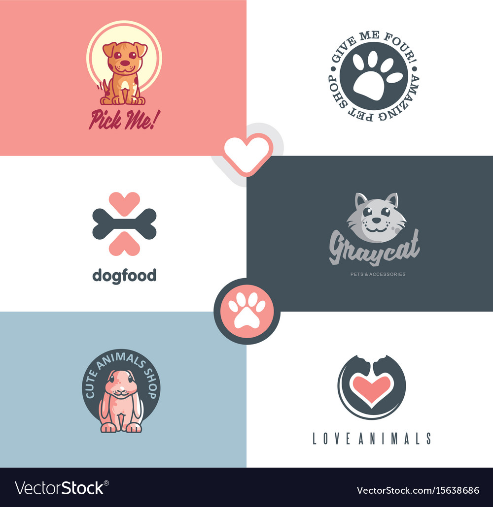 Pet Shop Logo Designs Royalty Free Vector Image