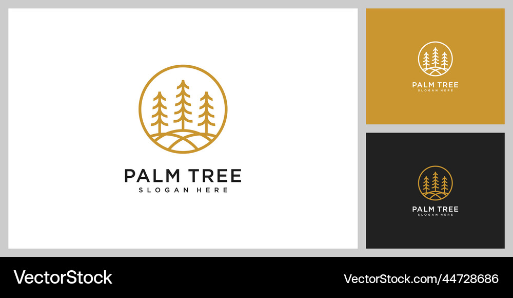 Pine tree logo design template Royalty Free Vector Image