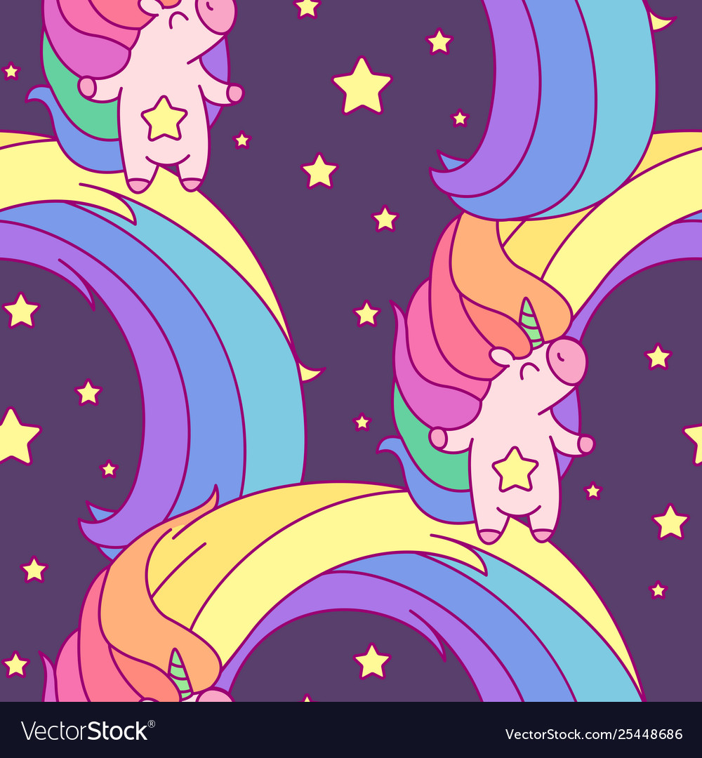 Rainbow Unicorn Seamless Pattern